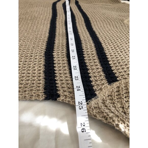 Vintage Rue 21 Beige V-Neck Sweater With Black Stripes Men XL Ramie Grandpa y2k - Picture 5 of 6